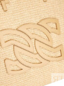 Сумка-тоут из плетеной рафии с кожаной отделкой и логотипом CASADEI