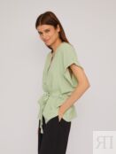 Блузка-рубашка на кулиске с коротким рукавом zolla