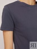 Однотонная футболка из хлопка с коротким рукавом zolla