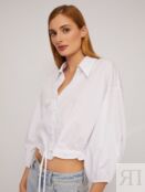 Блузка-рубашка на кулиске с длинным рукавом zolla