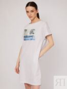 Платье-футболка из хлопка с принтом zolla