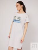 Платье-футболка из хлопка с принтом zolla