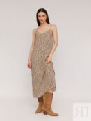 Леопардовое платье-комбинация с боковыми разрезами zolla