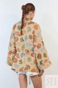 Блузка-кимоно хлопковая с поясом-шнурком befree