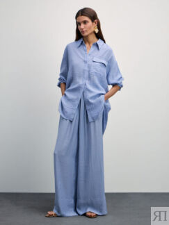 Вискозные брюки-палаццо с эластичным поясом Zarina