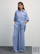 Вискозные брюки-палаццо с эластичным поясом Zarina