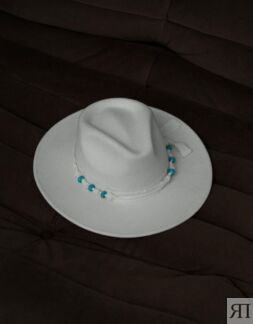 Шляпа федора FF03 из фетра с натуральной бирюзой белая, 57-58 MYARI