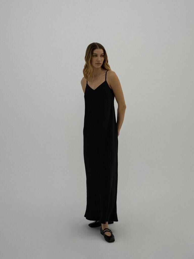 Платье-комбинация макси черное (one size) MYARI