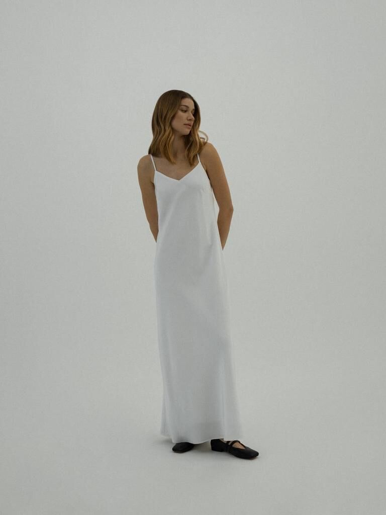 Платье-комбинация макси белое MYARI