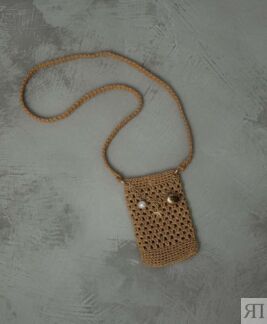 Мини-сумка из рафии ручной работы для мелочей с морским декором MYARI