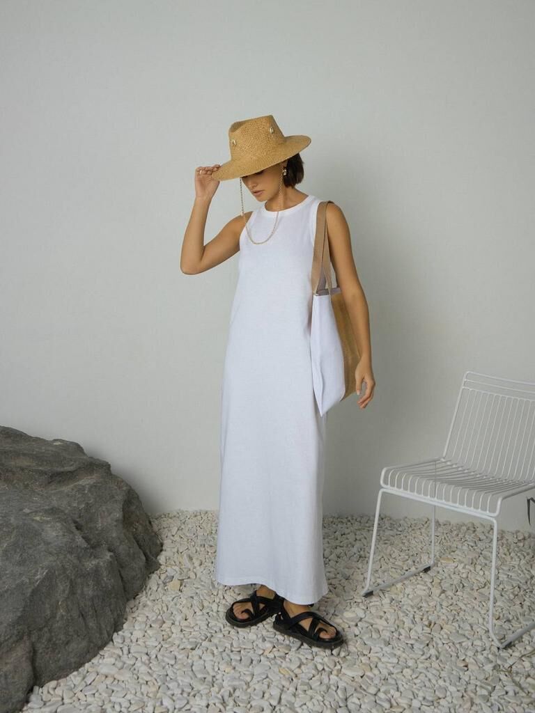 Платье-майка из 100% хлопка белое (one size) MYARI