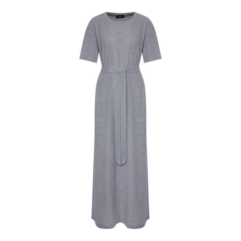 Платье-футболка из махры с поясом (цвет серый меланж) (one size) MYARI