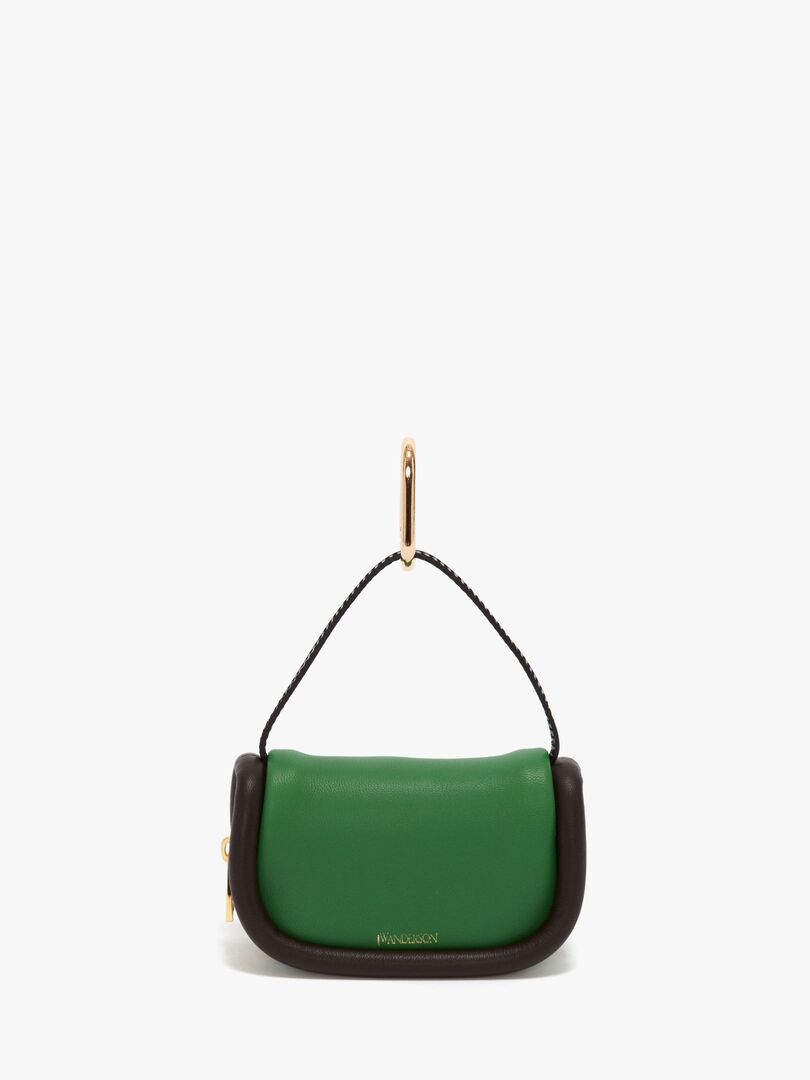 Кожаная сумка JW Anderson, зеленый / коричневый / черный