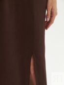 Льняная юбка на завязках шоколадного цвета Pompa
