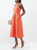 Платье миди aubrey с английской вышивкой и вышивкой Saloni, оранжевый