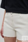 Короткие джинсовые шорты с необработанным краем (арт. baon B3223027)