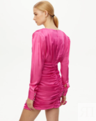 Платье мини драпированное розового цвета S