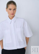 Укороченная рубашка, Белый O`Stin