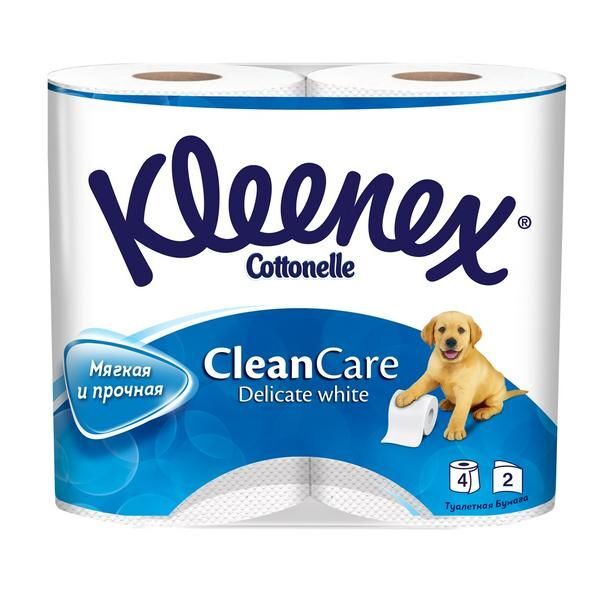 Туалетная бумага Kleenex/Клинекс белая Delicate White, 2 сл., 4 шт. Kimberl 2900226 фото 1