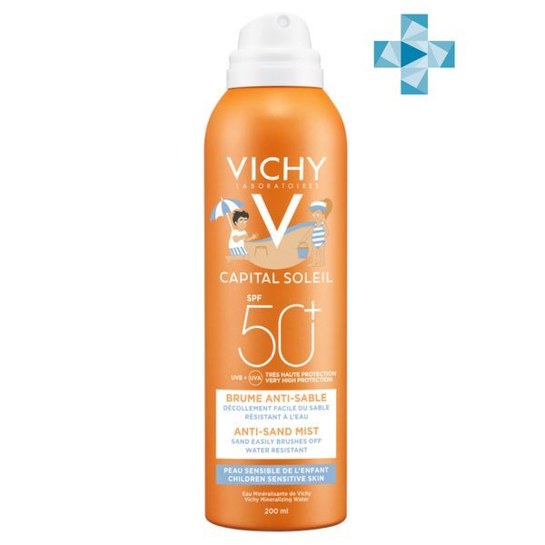 Спрей-вуаль солнцезащитный детский Анти-песок SPF50+ Capital Soleil Vichy/В