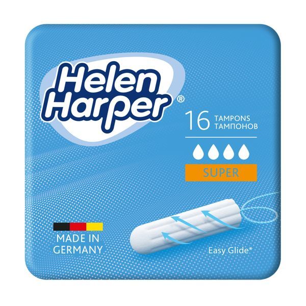 Тампоны гигиенические без аппликатора Super Helen Harper/Хелен харпер 16шт 2836822 фото 1