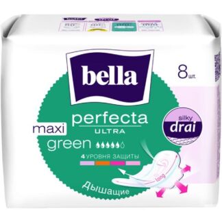 Прокладки гигиенические зеленые Ultra Maxi Perfecta Bella/Белла 8шт ТЗМО С.