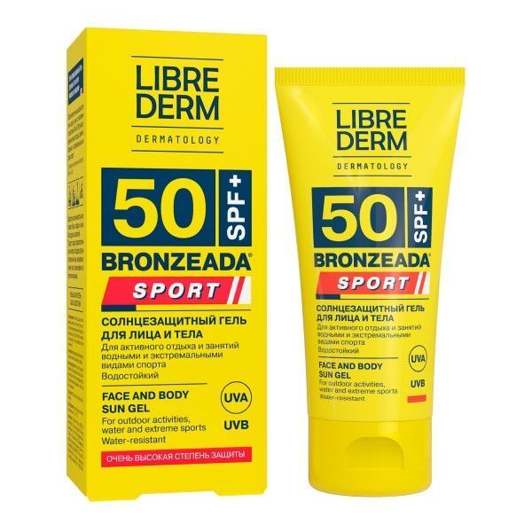 Гель cолнцезащитный для лица и тела SPF50 Sport Bronzeada Librederm/Либриде 571523 фото 1