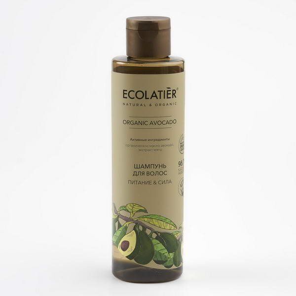 Шампунь для волос Питание & Сила Серия Organic Avocado, Ecolatier Green 250