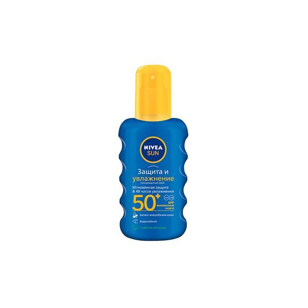 Спрей солнцезащитный увлажняющий SPF50+ Sun Nivea/Нивея фл. 200мл (85669) B 2236686 фото 1