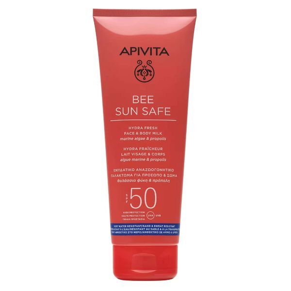 Молочко солнцезащитное для лица и тела увлажняющее SPF50 Bee Sun Safe Apivi 2837594 фото 1