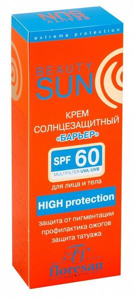 Крем для лица и тела солнцезащитный барьер SPF60 Floresan/Флоресан 75мл Фло