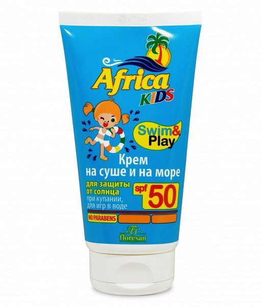 Крем для защиты от солнца на суше и на море SPF50 Africa Kids Floresan/Флор