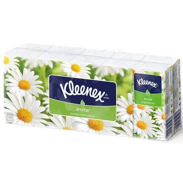 Носовые платочки Kleenex/Клинекс Ромашка 10 шт. 10 упак. Kimberly-Clark 2900228 фото 1