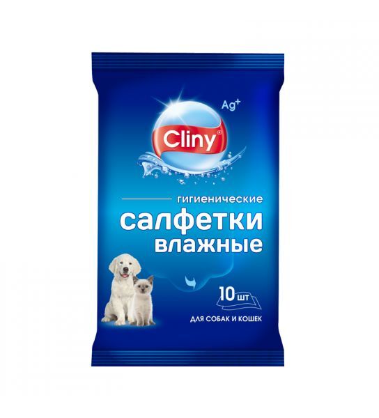 Салфетки влажные для собак и кошек Cliny 10шт Грин Сайд ООО 575142 фото 1