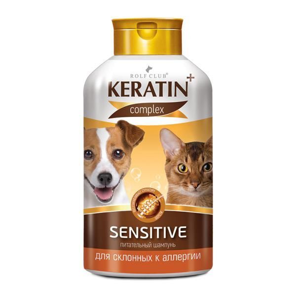 Шампунь для аллергичных кошек и собак Sensitive Keratin+ 400мл АО НПФ Экопр