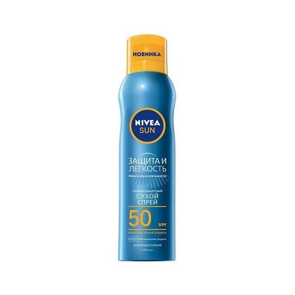 Спрей сухой солнцезащитный Защита и легкость SPF50 Sun Nivea/Нивея фл. 200м