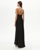 Платье-комбинация с кружевом черного цвета S