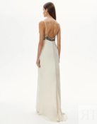 Платье-комбинация с кружевом кремового цвета XXS