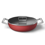 Сковорода глубокая с крышкой Smeg 50’s Style 28см, red