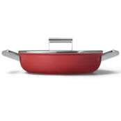Сковорода глубокая с крышкой Smeg 50’s Style 28см, red
