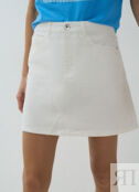 Джинсовая мини-юбка, Белый O`Stin