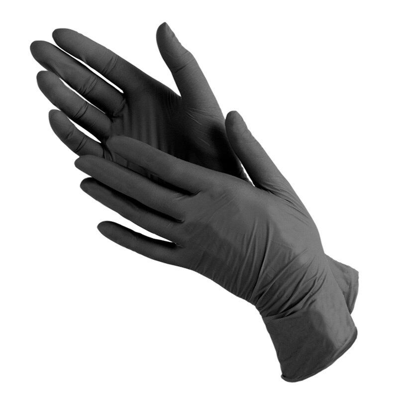 Черные нитриловые перчатки Safe and Care размер M (603-301, 200 шт)
