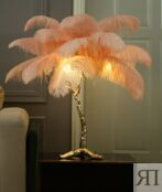 IST-CASA Лампа настольная с перьями  FEATHER LAMP, Цвет: розовый IST-717casa фото 1