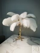 Лампа настольная с перьями  FEATHER LAMP, Цвет: белый
