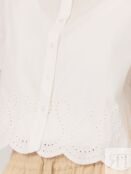Рубашка из хлопка с вышивкой ришелье и коротким рукавом zolla