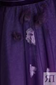 Платье из тюля деграде с открытыми плечами MARCHESA NOTTE, фиолетовый