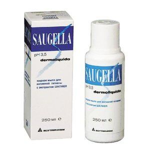Саугелла мыло жидкое д/интим гигиены дермоликвидо (шалфей) 250г Майлан Фарм