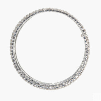 Браслет-спираль, 19 см, металл/стразы, серебристый, Кристаллы, Jewelry crys