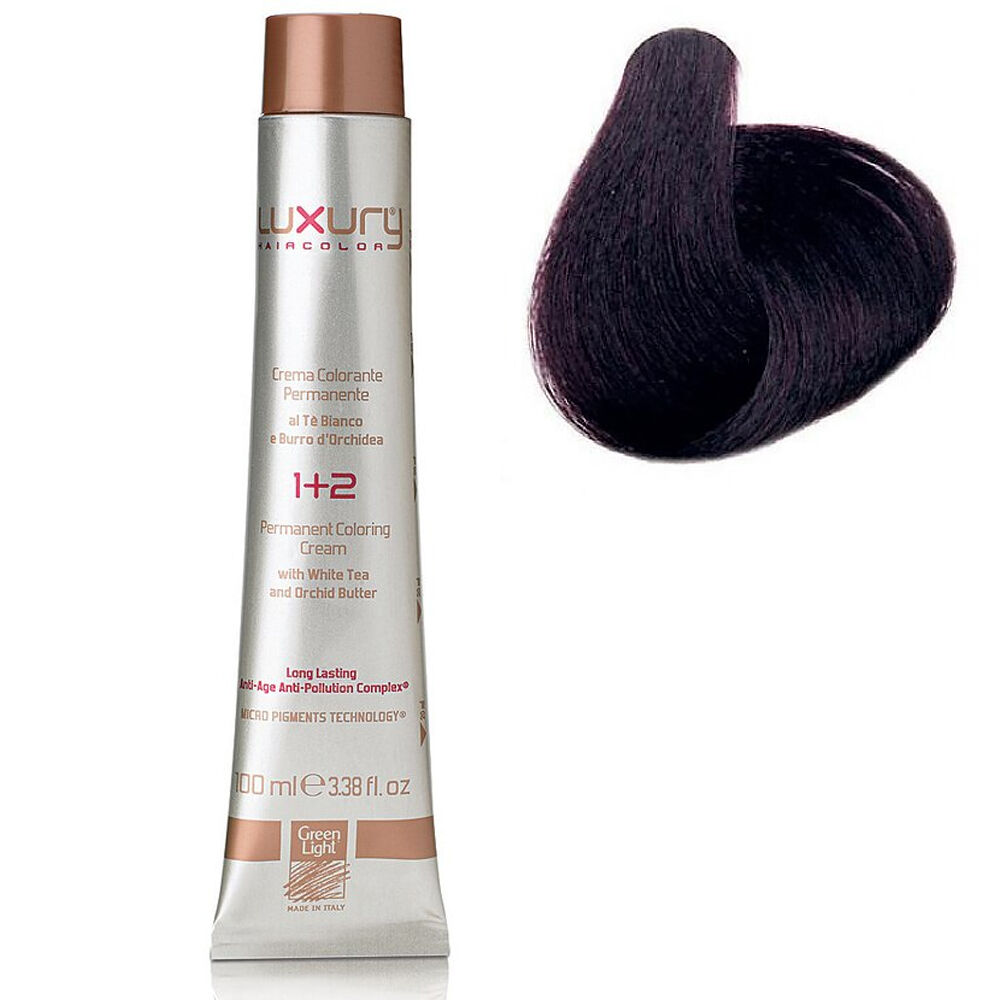 Стойкая крем-краска Темный фиолетовый каштан 2.2 Luxury Hair Color Darkest 550044 фото 1