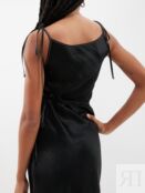 Атласное платье dayla с галстуком-бабочкой Acne Studios, черный